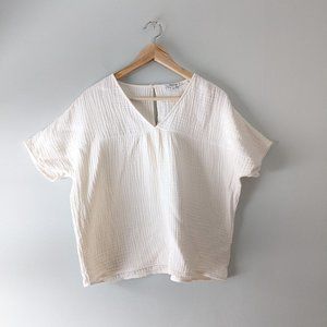 Madewell | Crinkle Gauze Rhyme Top in Cream Size S